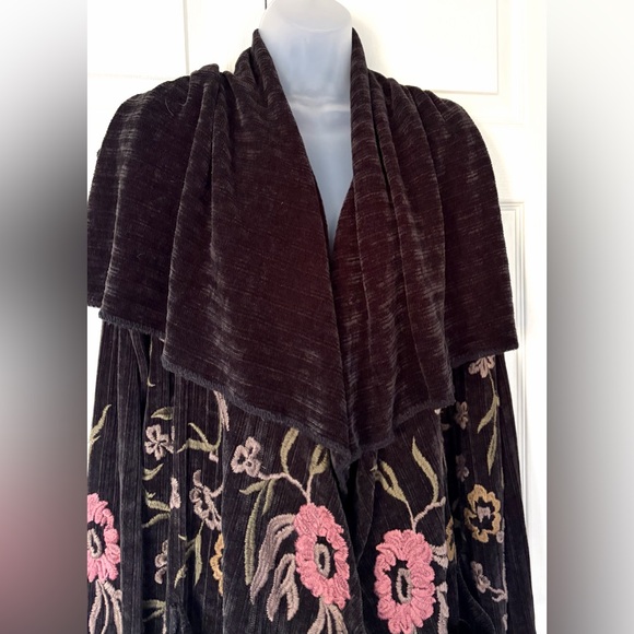 Johnny Was Sweater Biya Floral Embroidered Boho Duster Cardigan Wrap size Large - Picture 5 of 16